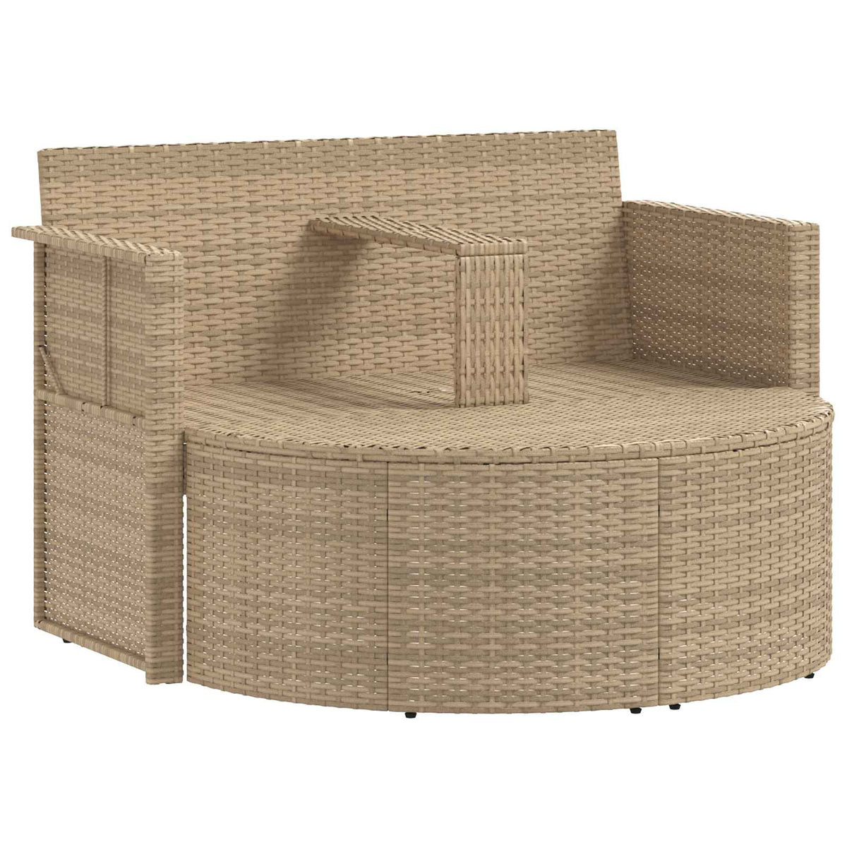 Garden Sofa 8 pcs Poly Rattan Beige and Cream White
