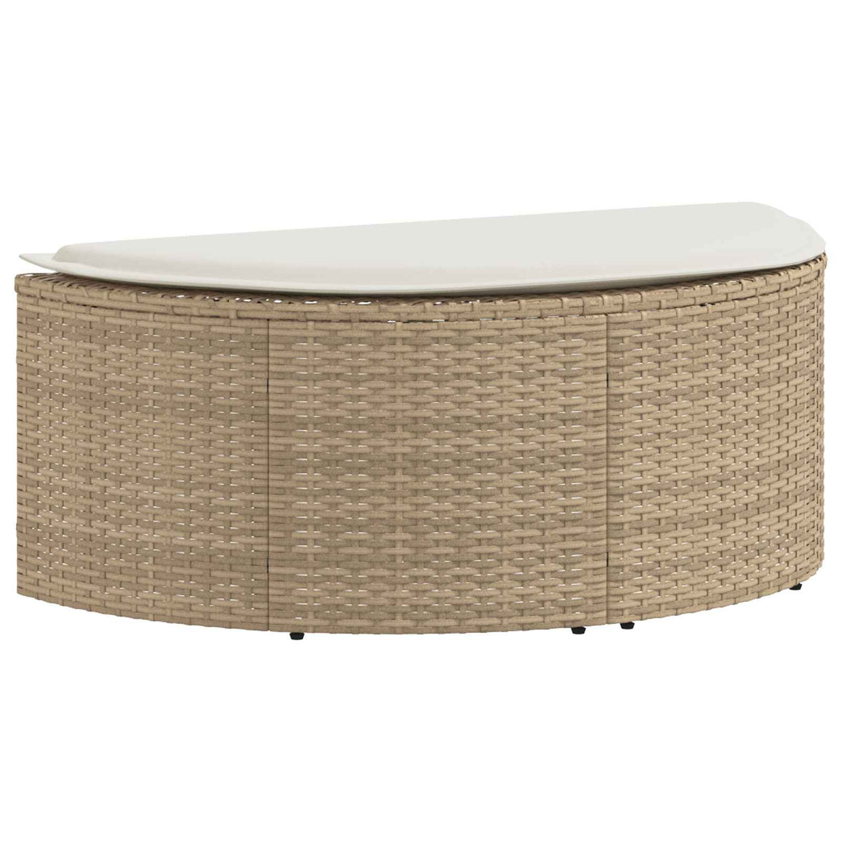 Garden Sofa 8 pcs Poly Rattan Beige and Cream White