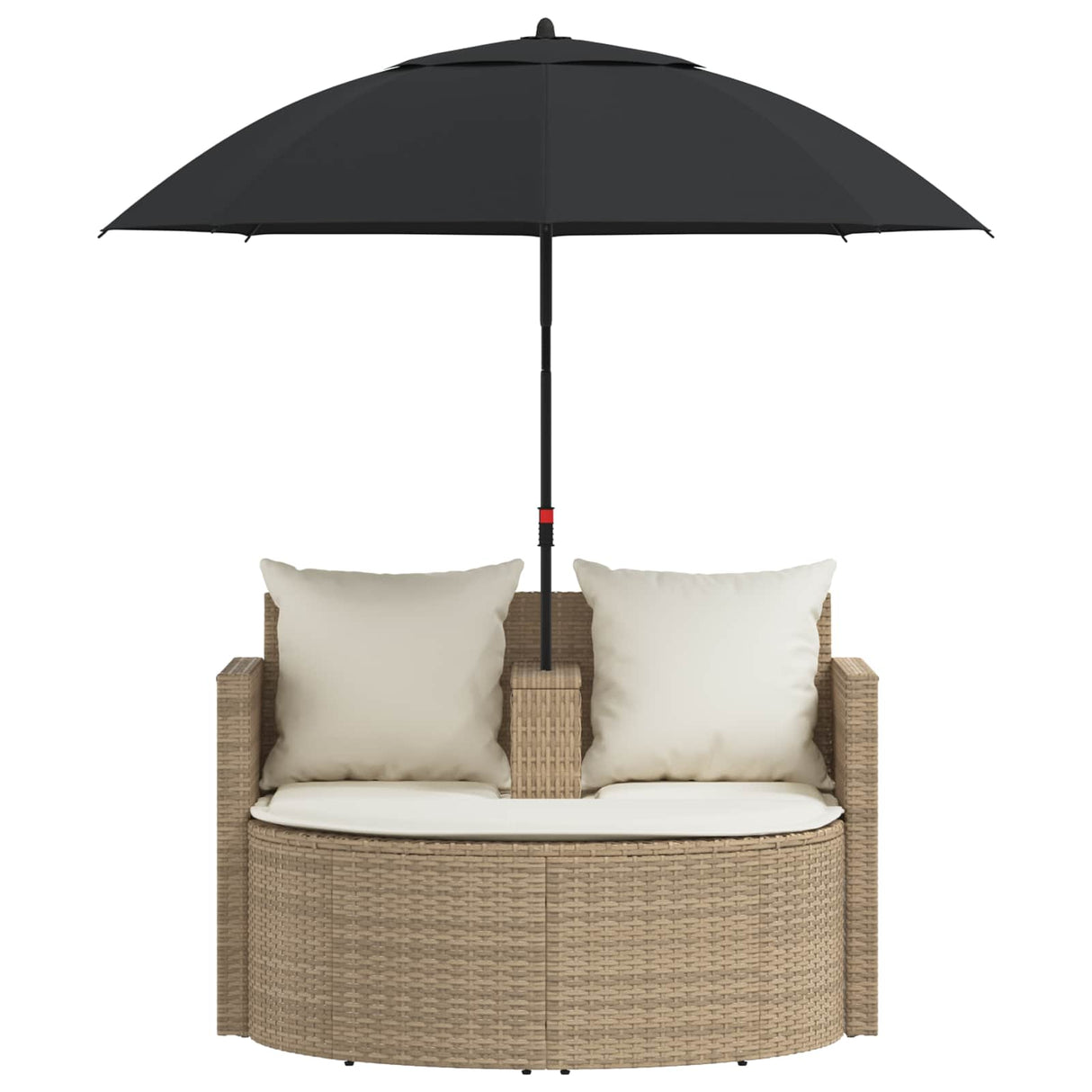 Garden Sofa 8 pcs Poly Rattan Beige and Cream White