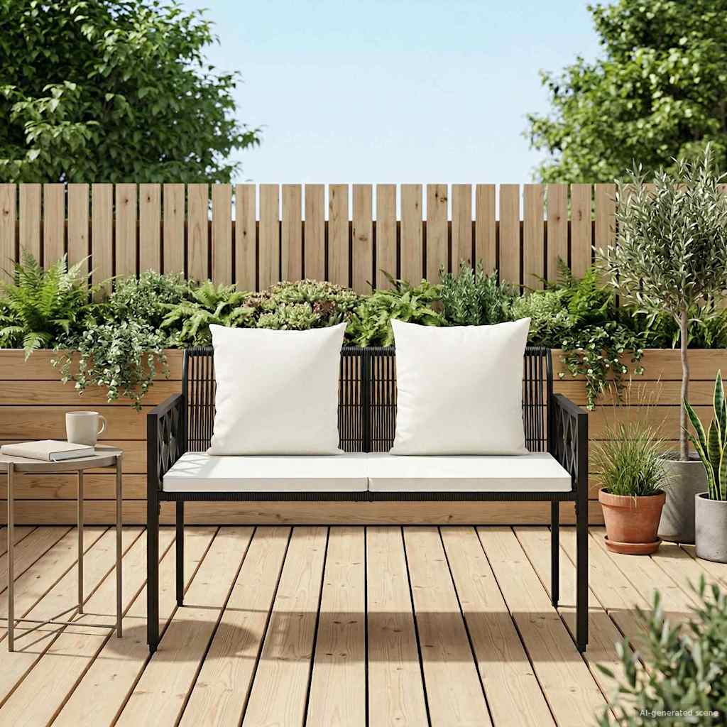 Outdoor Benches 2 -Seater 116 x 56 x 75 cm Poly Rattan