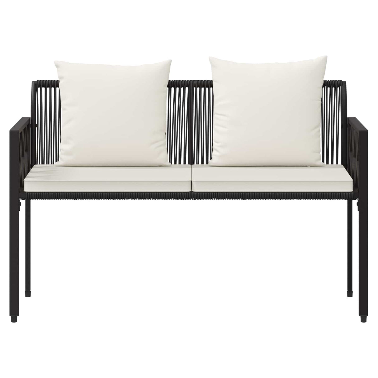 Outdoor Benches 2 -Seater 116 x 56 x 75 cm Poly Rattan