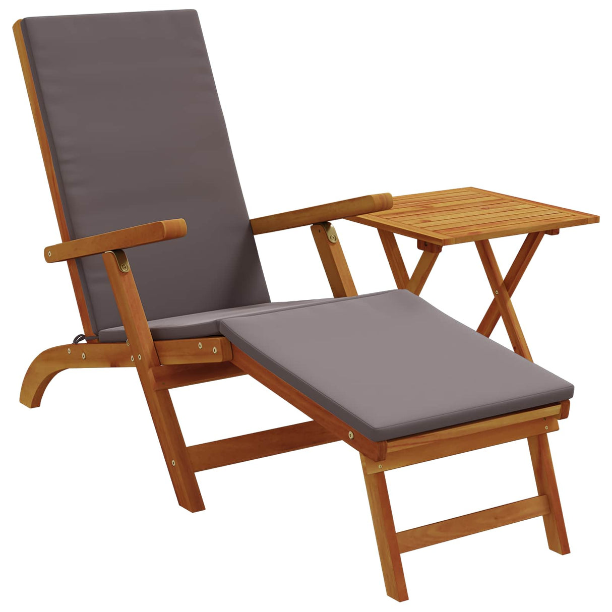 Reclining and Folding Sunlounger 2 pcs Solid Acacia Wood