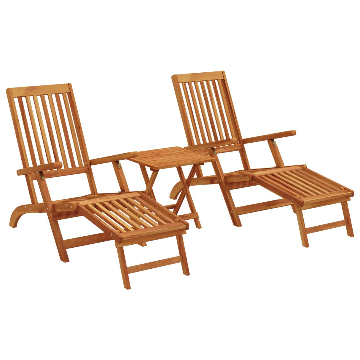 Reclining and Folding Sunlounger Folding 2 pcs Natural