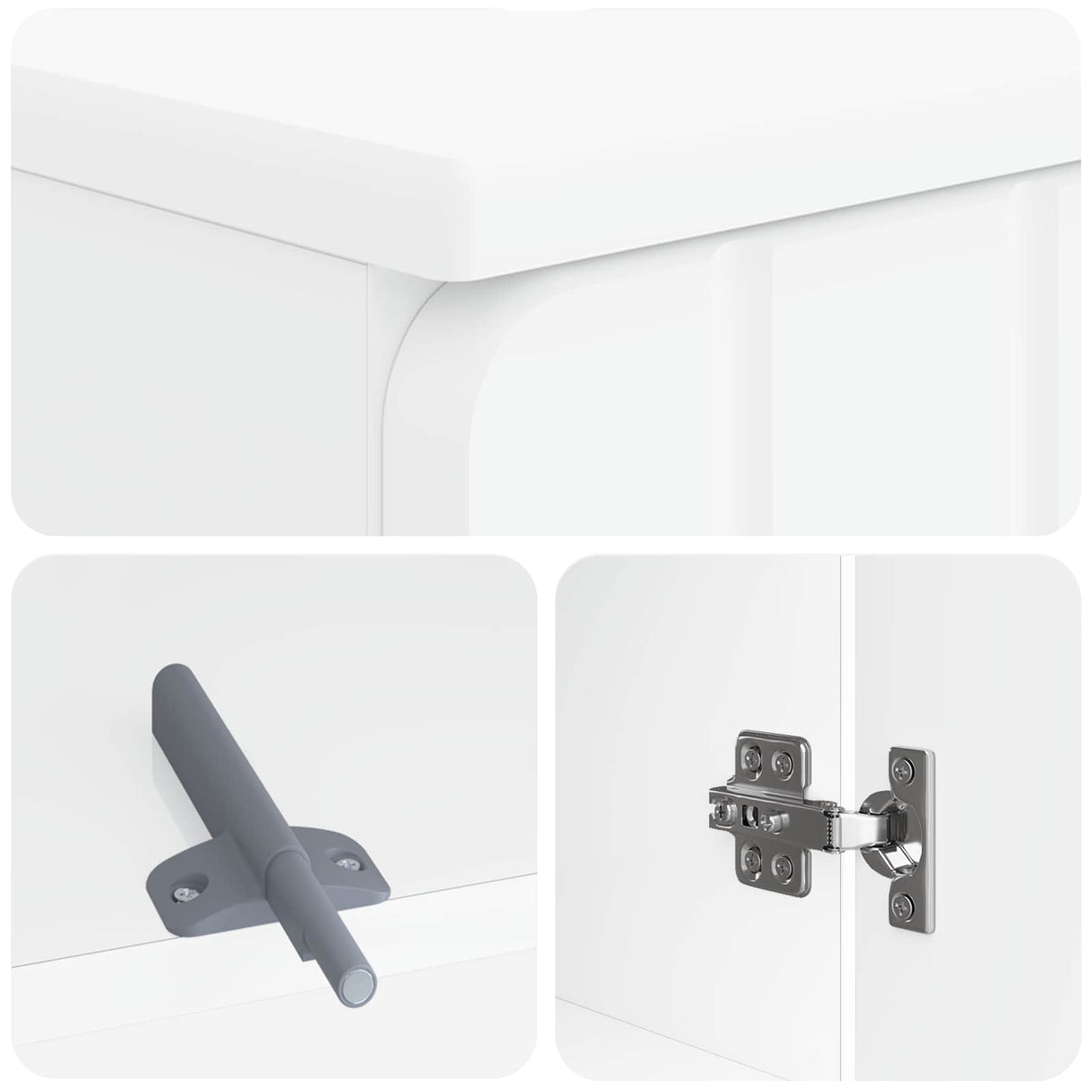 3 Piece Bathroom Cabinet Set ZWOLLE White Engineered Wood