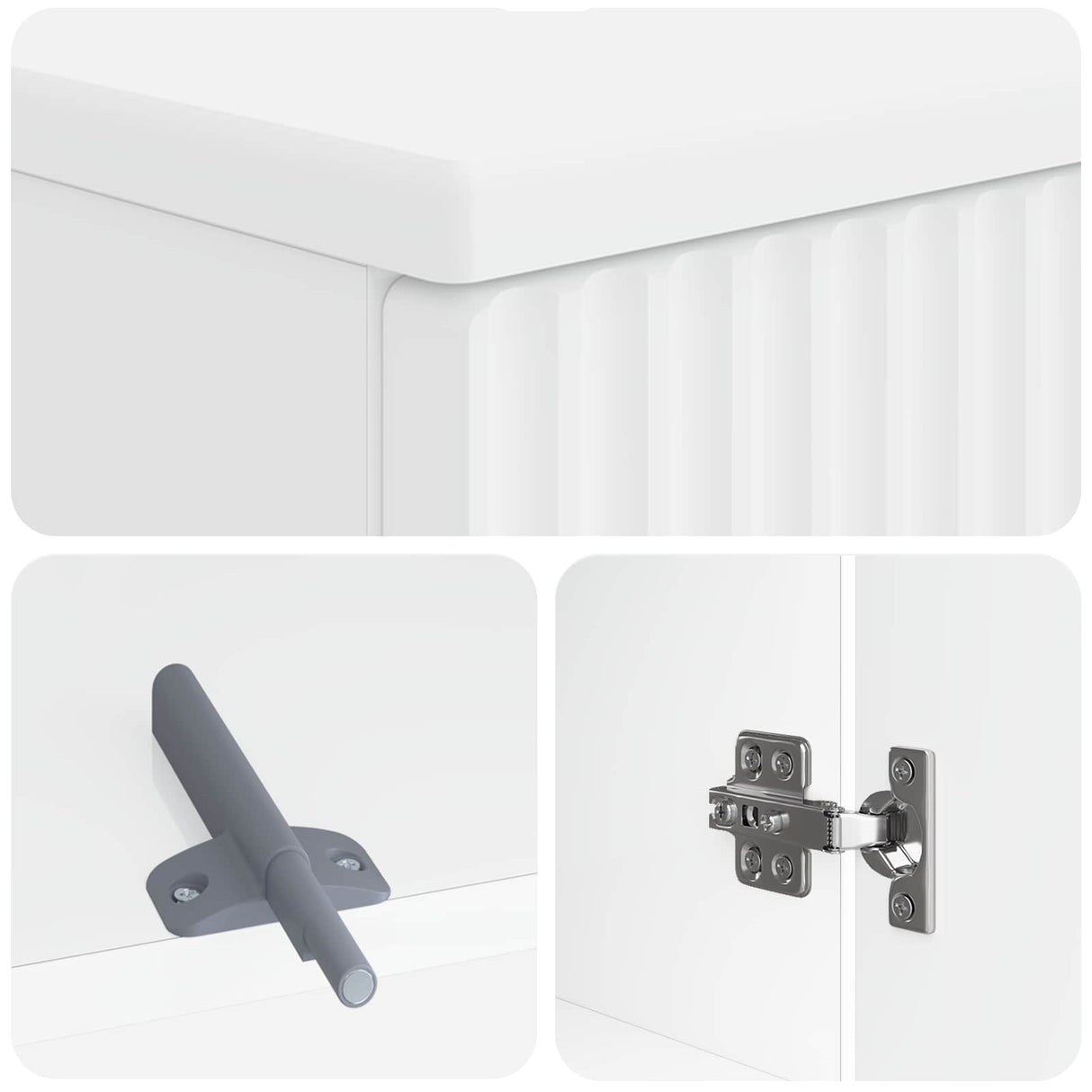 3 Piece Bathroom Cabinet Set ARNHEM White Engineered Wood
