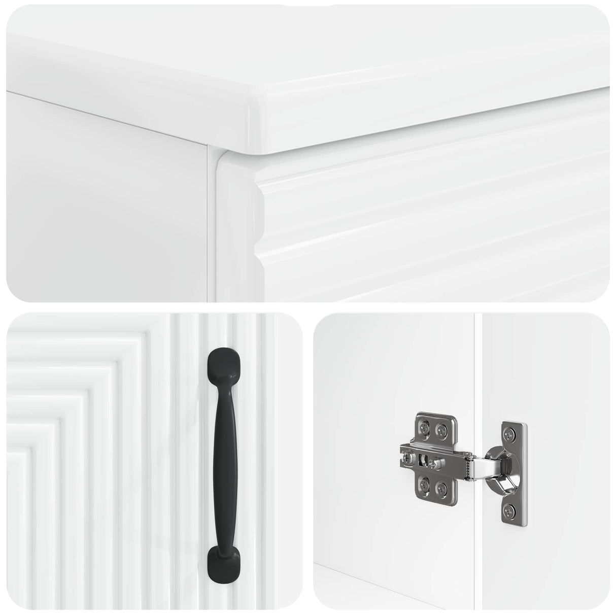 3 Piece Bathroom Cabinet Set HAARLEM White Engineered Wood