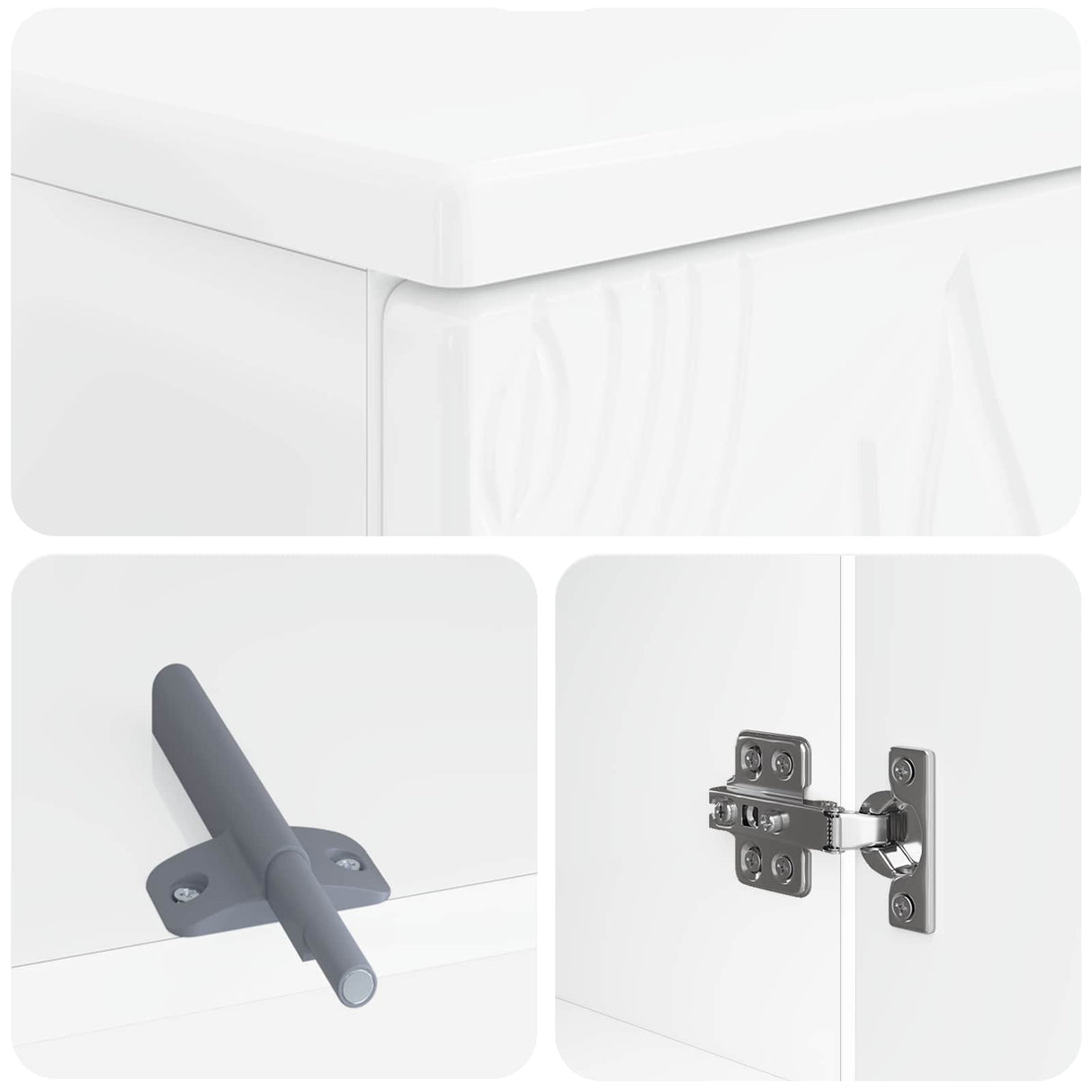 3 Piece Bathroom Cabinet Set DELFT White Engineered Wood