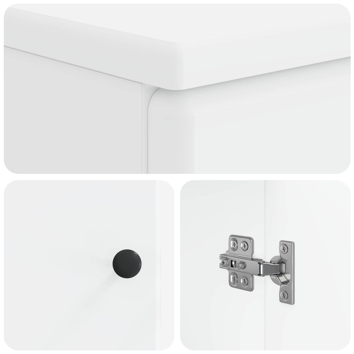 3 Piece Bathroom Cabinet Set BREDA White Engineered Wood