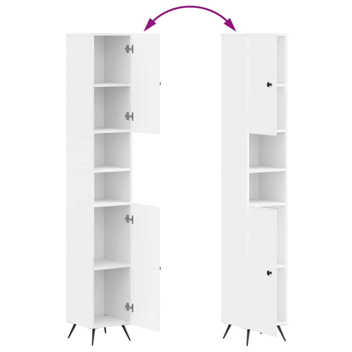 3 Piece Bathroom Cabinet Set BREDA White Engineered Wood
