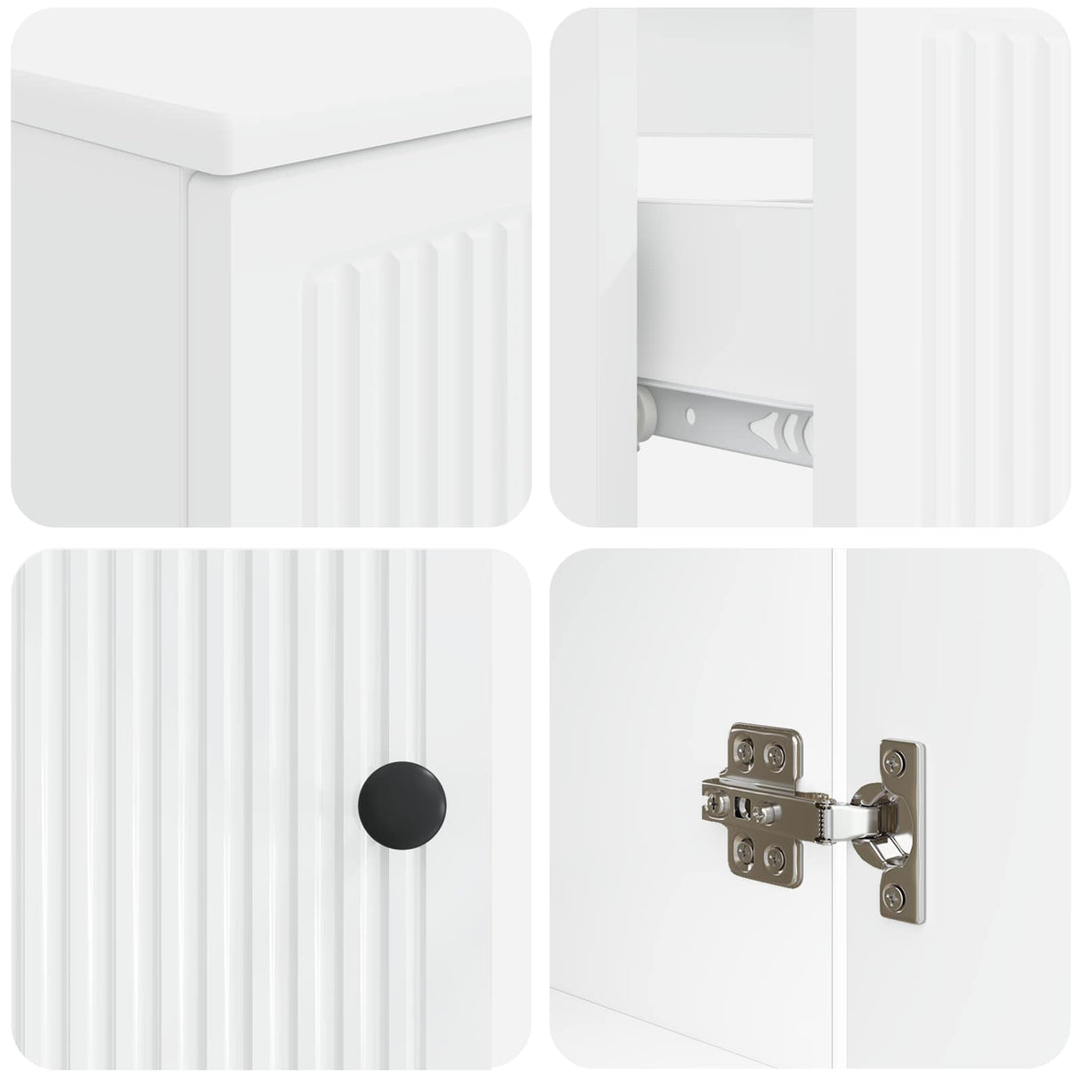 2 Piece Bathroom Cabinet Set EDE White Engineered Wood