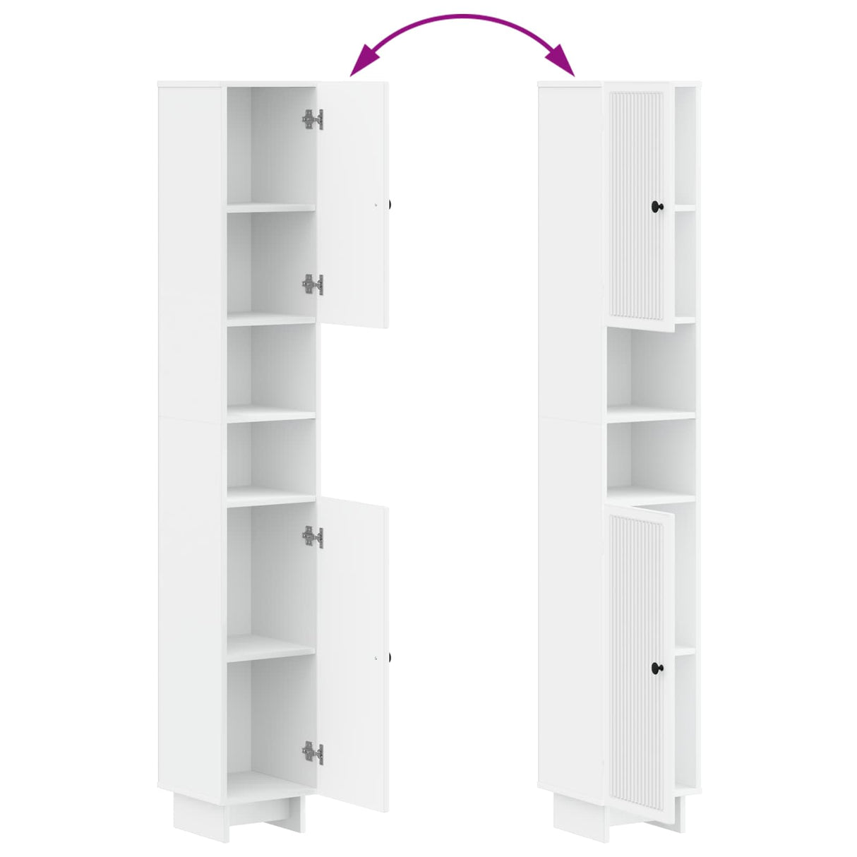 2 Piece Bathroom Cabinet Set EDE White Engineered Wood