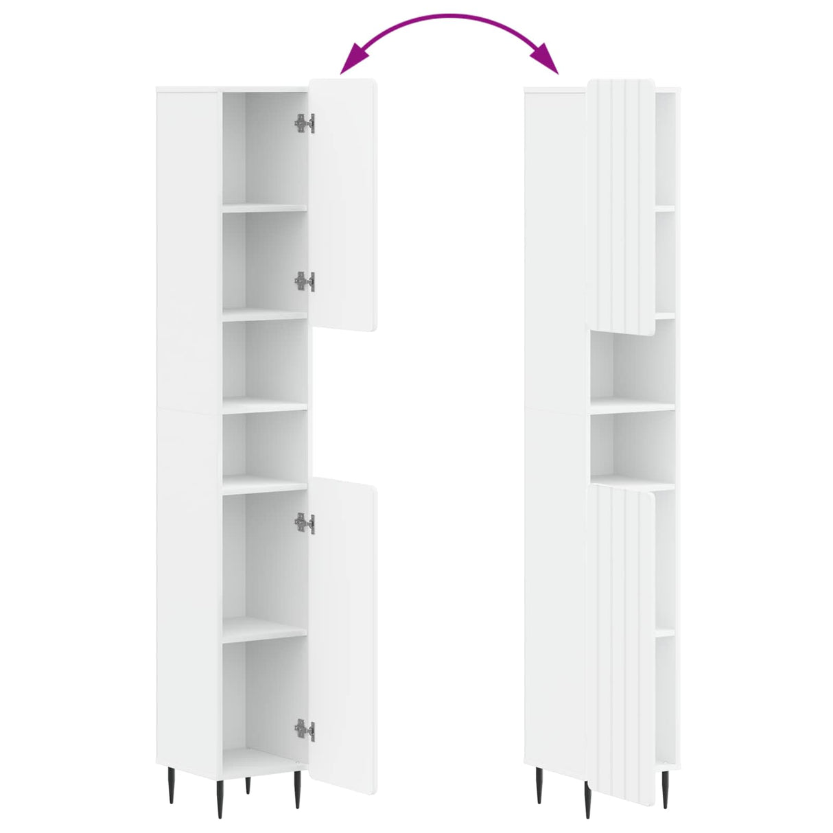 2 Piece Bathroom Cabinet Set ZWOLLE White Engineered Wood