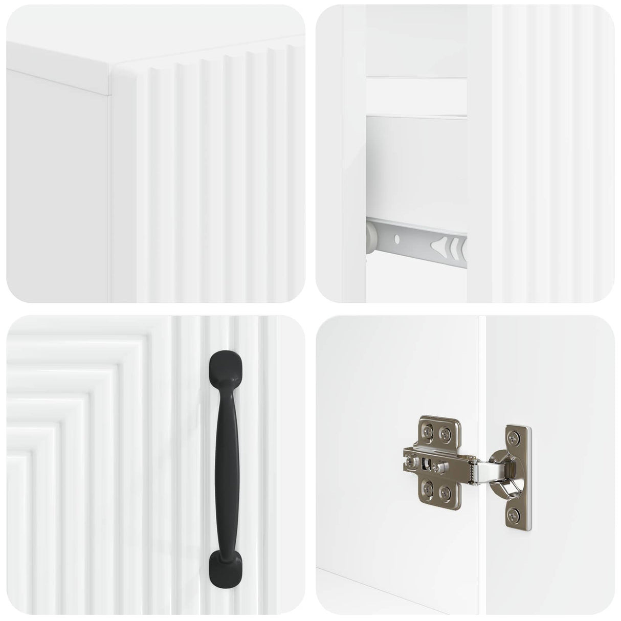 2 Piece Bathroom Cabinet Set HAARLEM White Engineered Wood