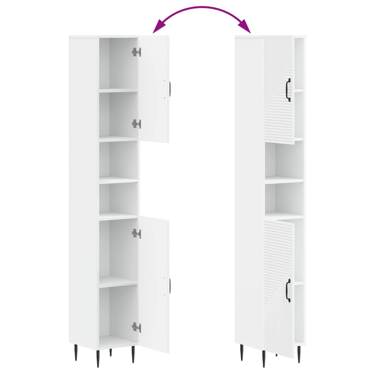 2 Piece Bathroom Cabinet Set HAARLEM White Engineered Wood