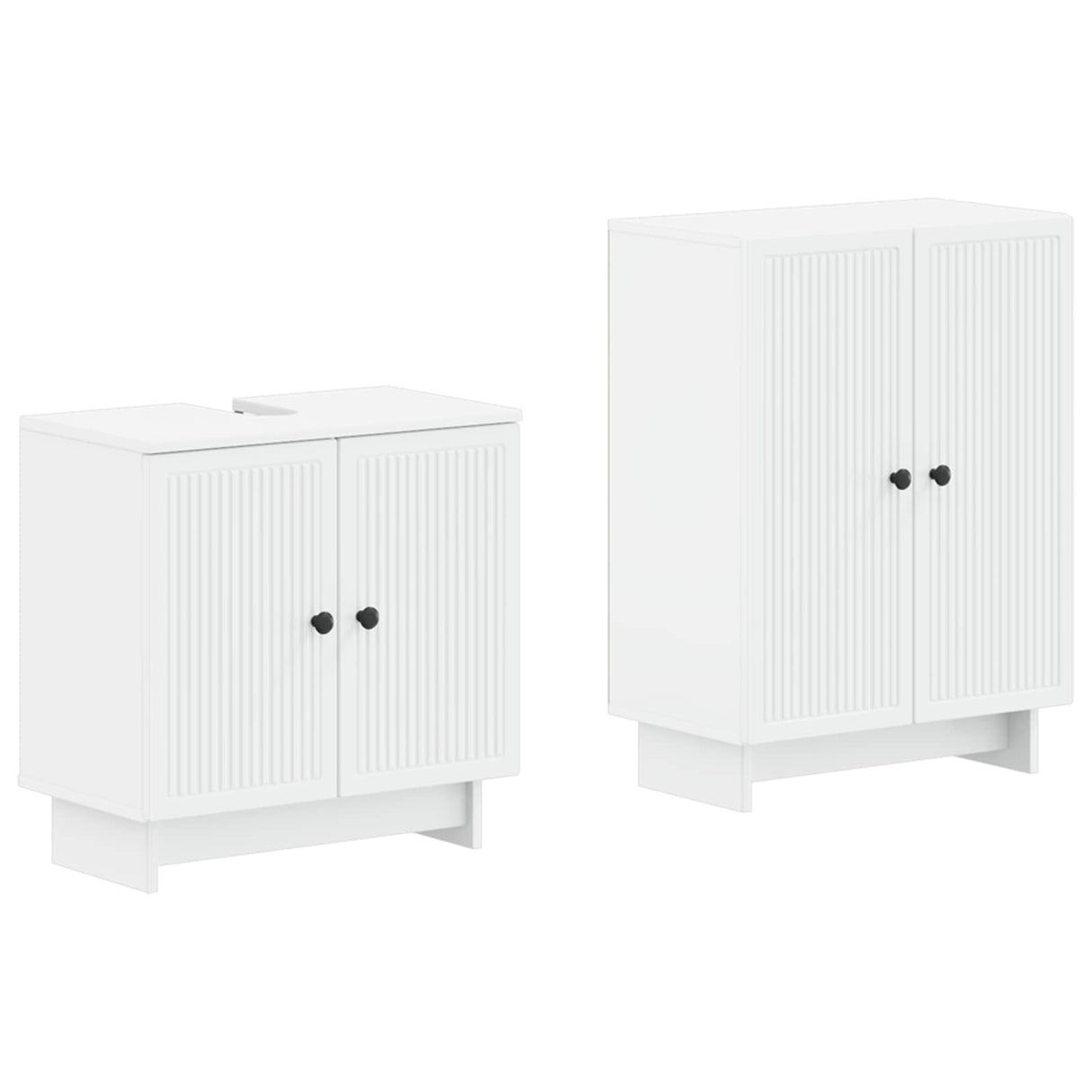2 Piece Bathroom Cabinet Set UTRECHT White Engineered Wood