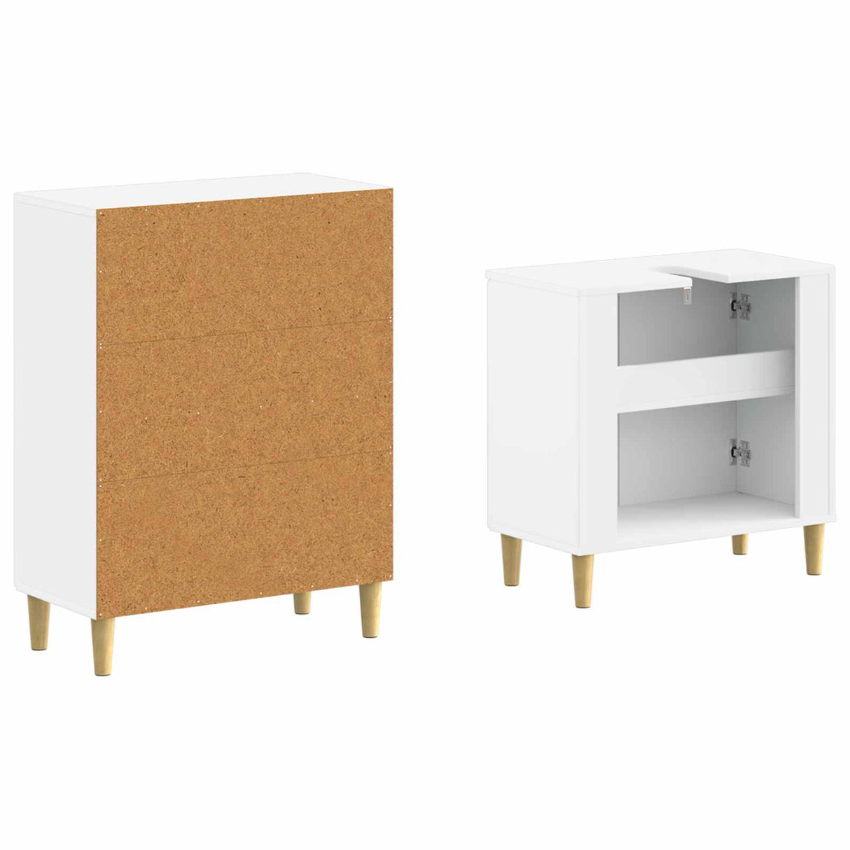 2 Piece Bathroom Cabinet Set ARNHEM White Engineered Wood