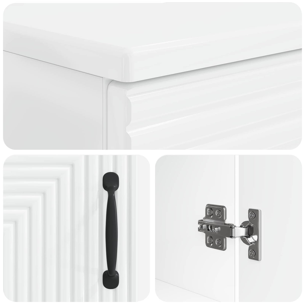 2 Piece Bathroom Cabinet Set HAARLEM White Engineered Wood