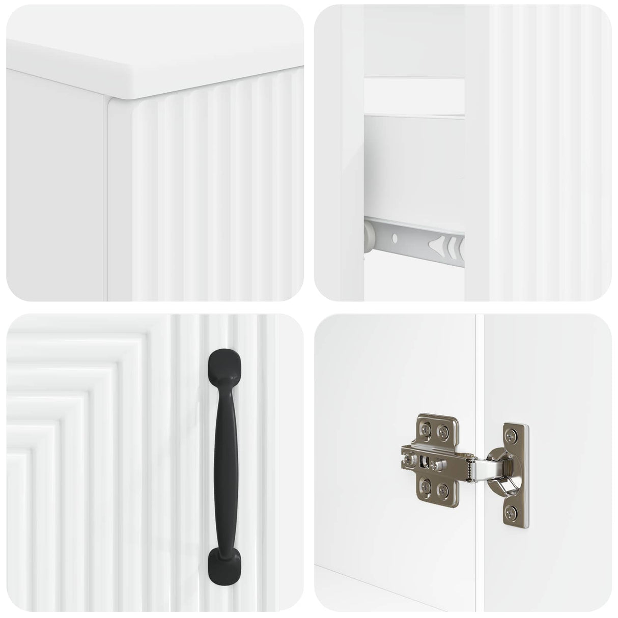 2 Piece Bathroom Cabinet Set HAARLEM White Engineered Wood