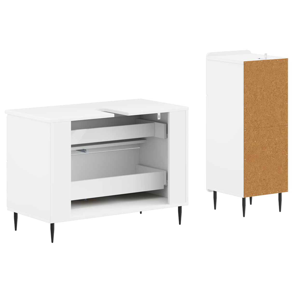 2 Piece Bathroom Cabinet Set HAARLEM White Engineered Wood