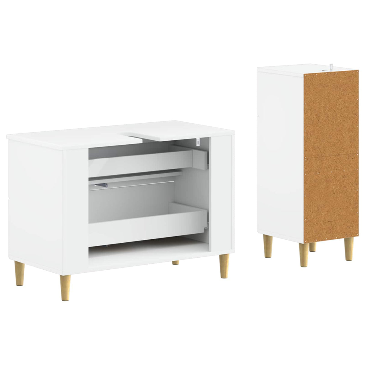 2 Piece Bathroom Cabinet Set DELFT White Engineered Wood