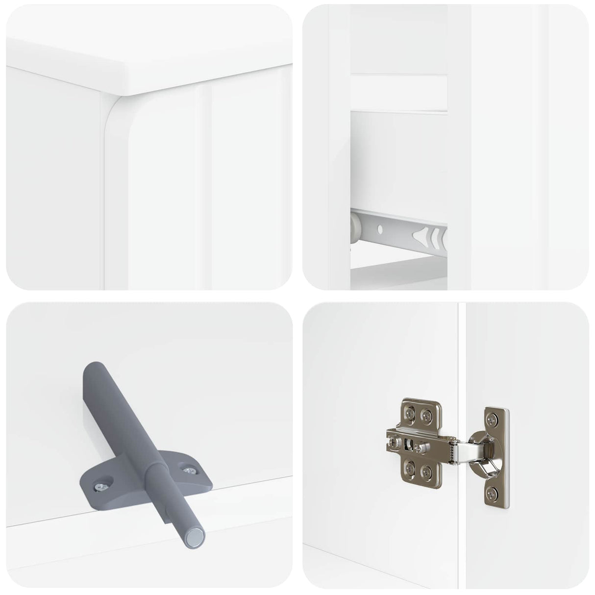 3 Piece Bathroom Cabinet Set ZWOLLE White Engineered Wood