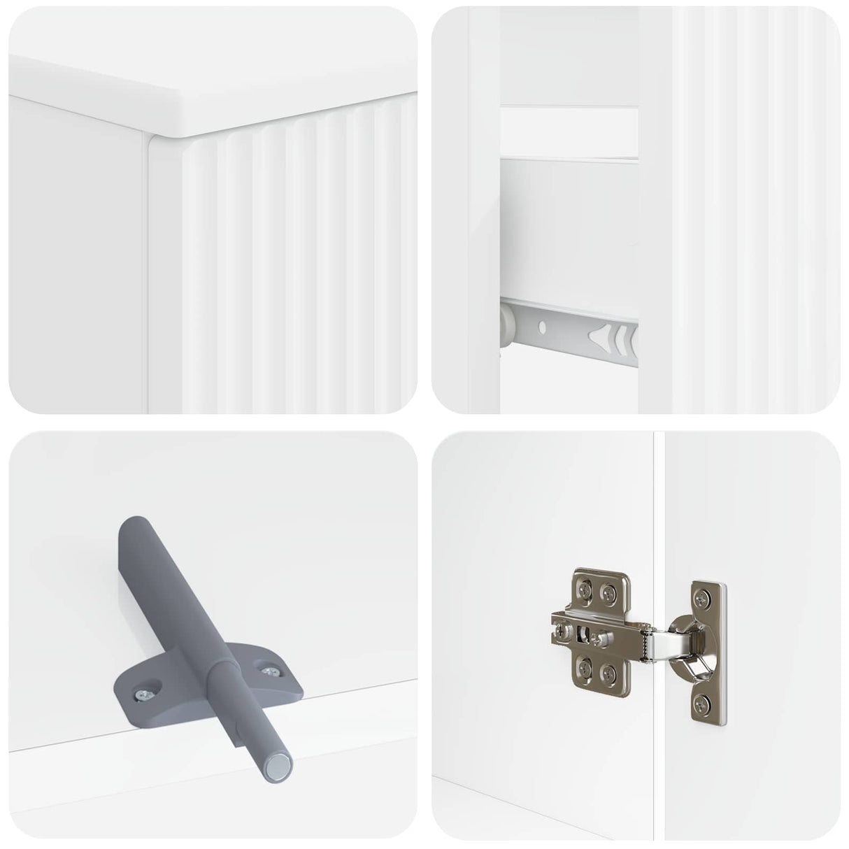 3 Piece Bathroom Cabinet Set ARNHEM White Engineered Wood
