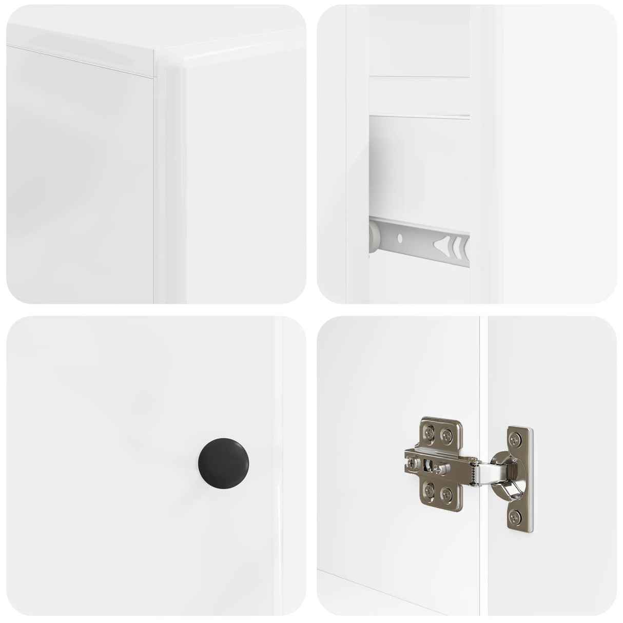 3 Piece Bathroom Cabinet Set UTRECHT White Engineered Wood