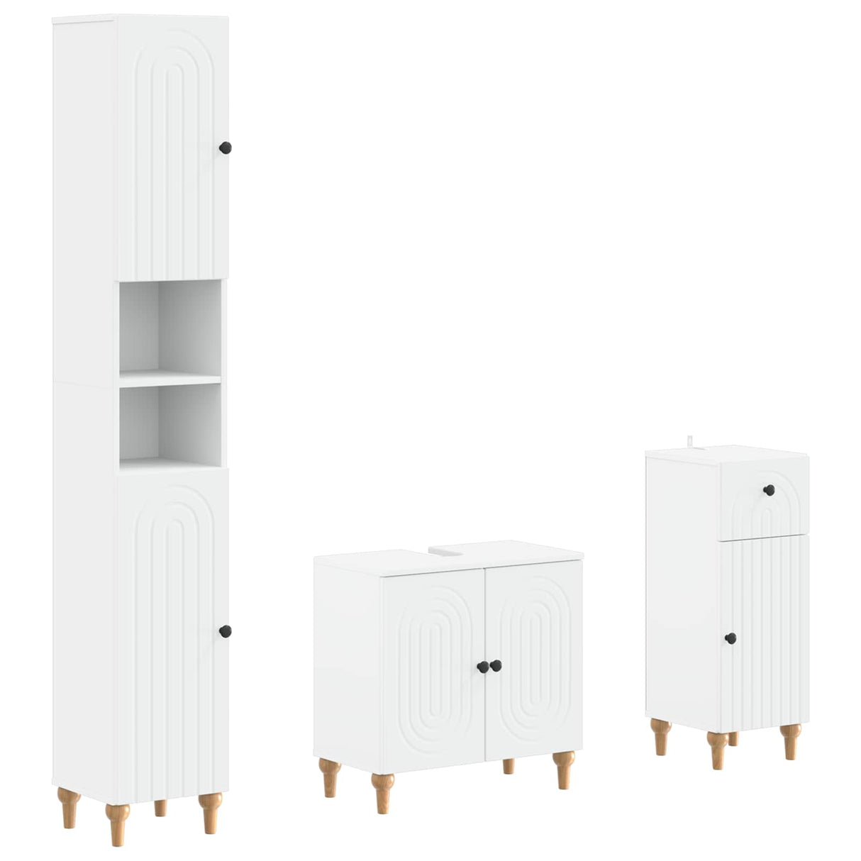3 Piece Bathroom Cabinet Set ALKMAAR Engineered Wood