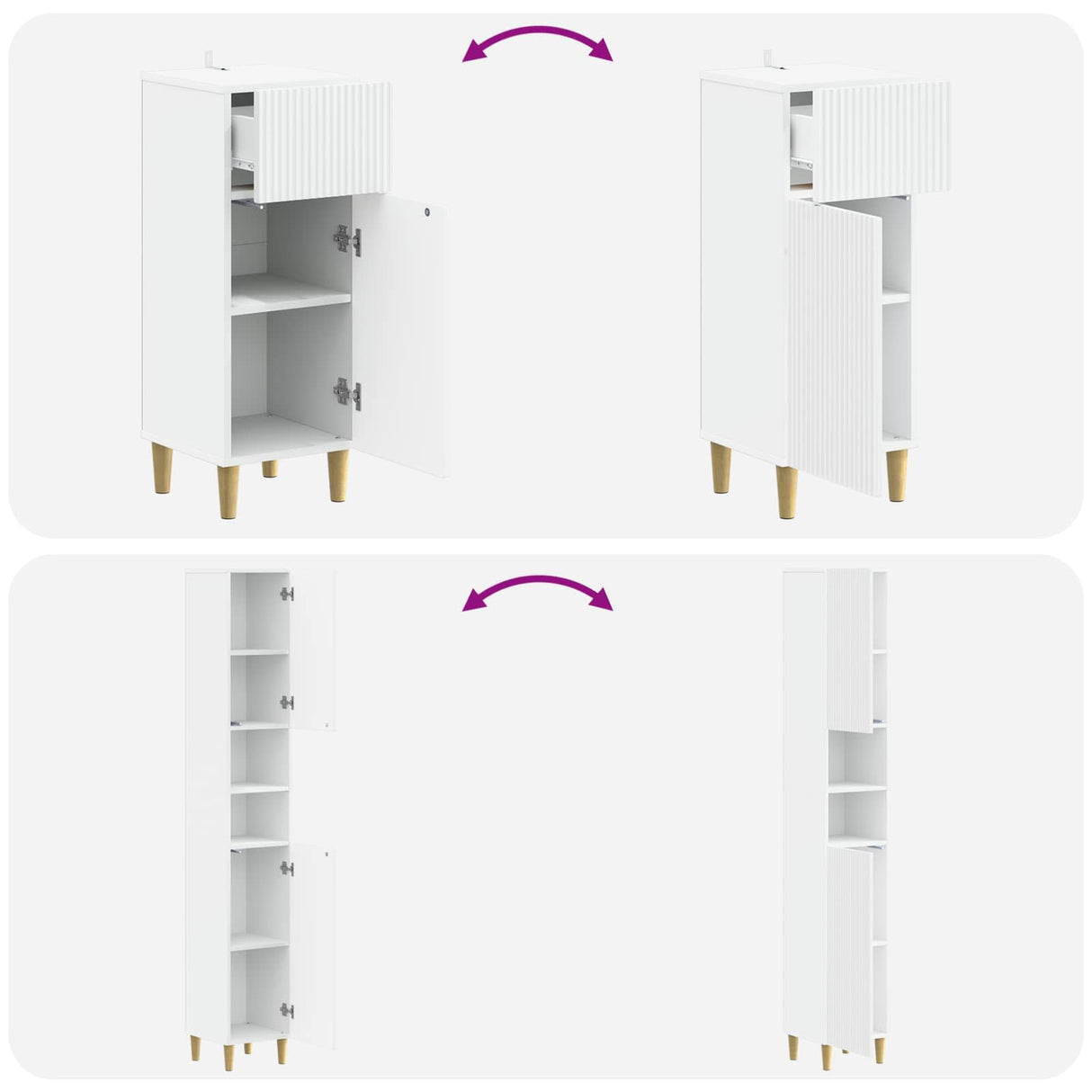 3 Piece Bathroom Cabinet Set ARNHEM Engineered Wood