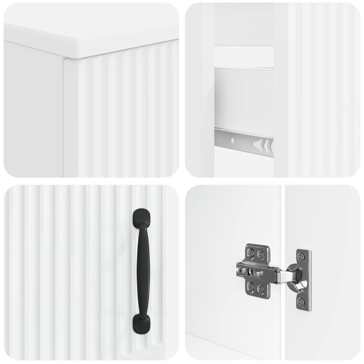 3 Piece Bathroom Cabinet Set HOORN Engineered Wood