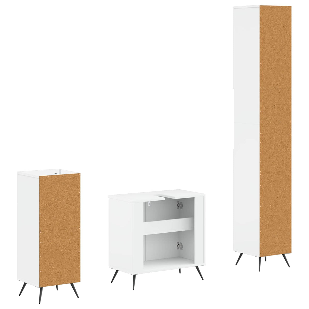 3 Piece Bathroom Cabinet Set BREDA Engineered Wood