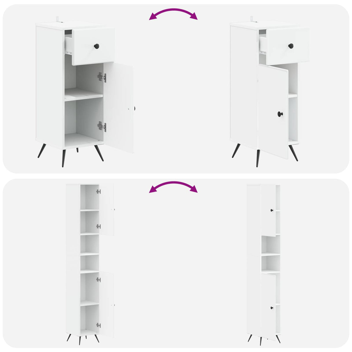 3 Piece Bathroom Cabinet Set BREDA Engineered Wood