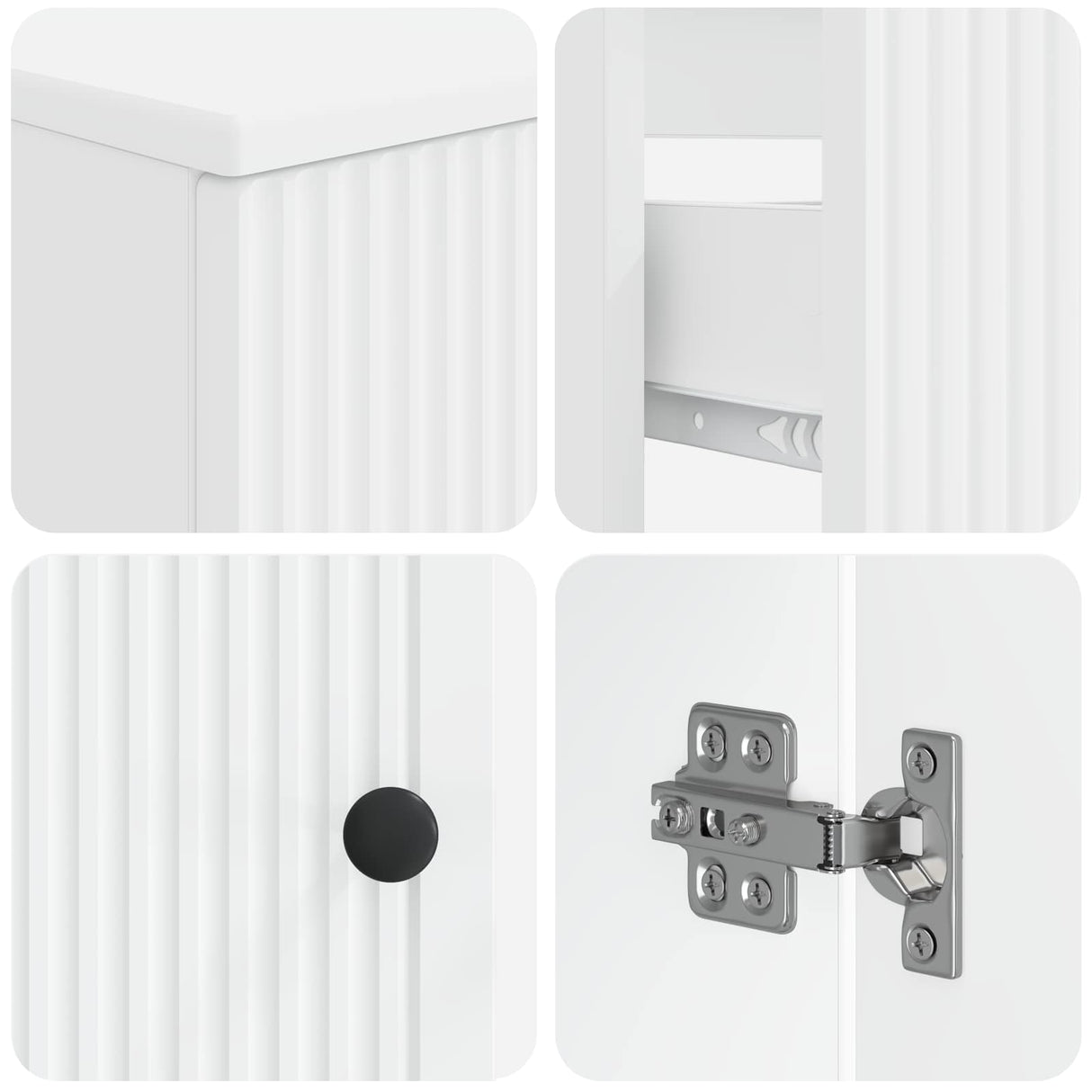 4 Piece Bathroom Cabinet Set EDE White Engineered Wood