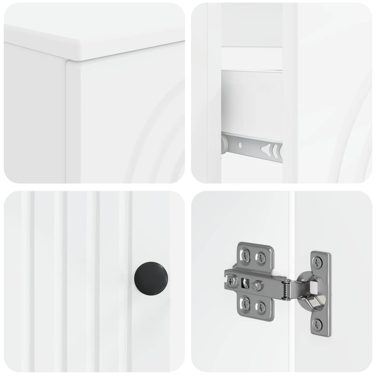 4 Piece Bathroom Cabinet Set ALKMAAR White Engineered Wood