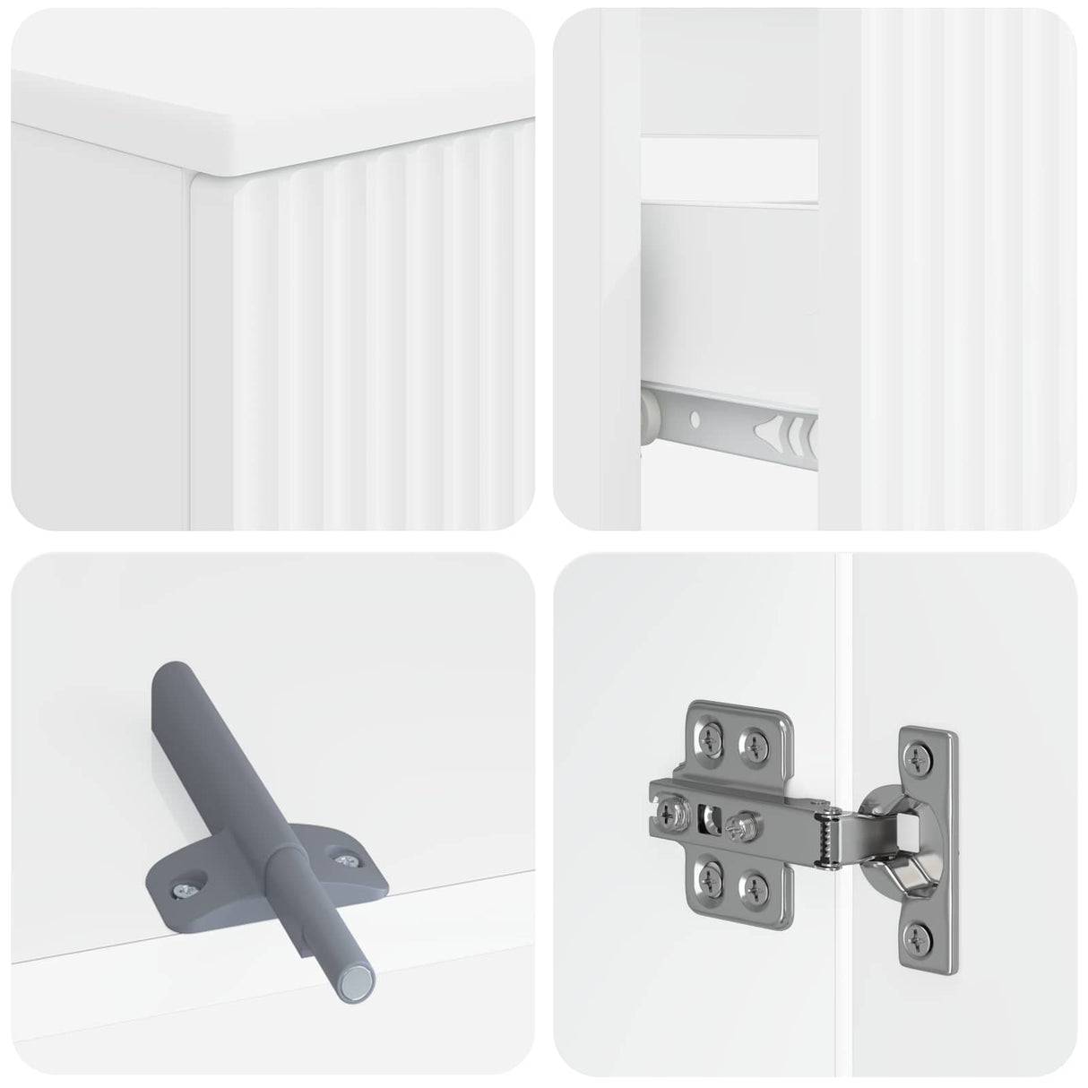 4 Piece Bathroom Cabinet Set ARNHEM White Engineered Wood
