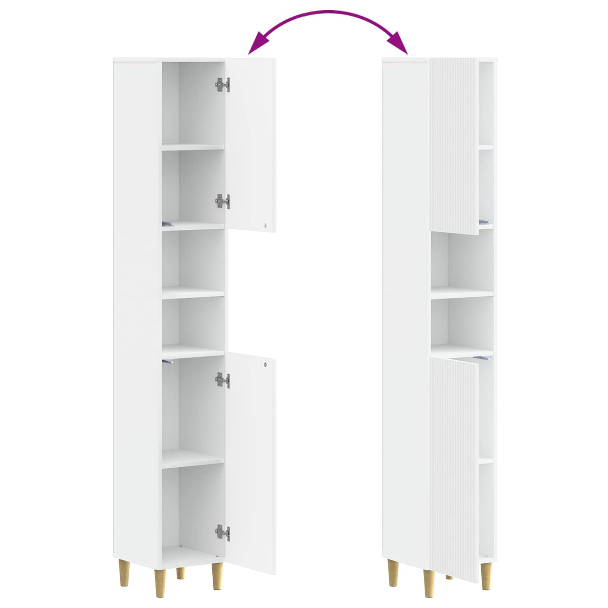 4 Piece Bathroom Cabinet Set ARNHEM White Engineered Wood