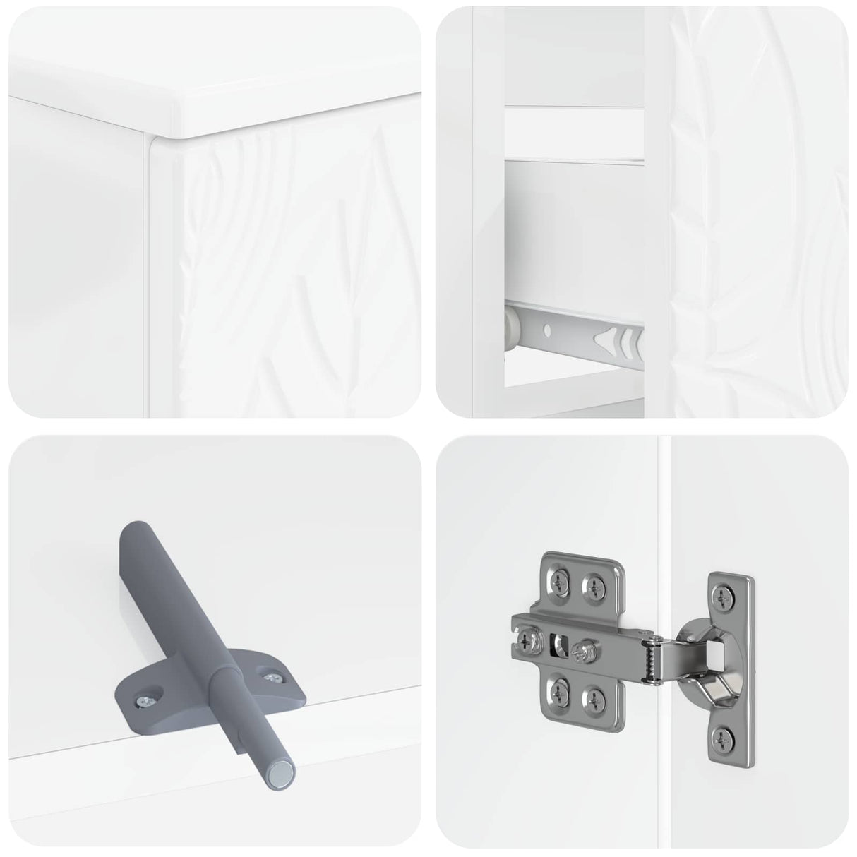 4 Piece Bathroom Cabinet Set DELFT White Engineered Wood
