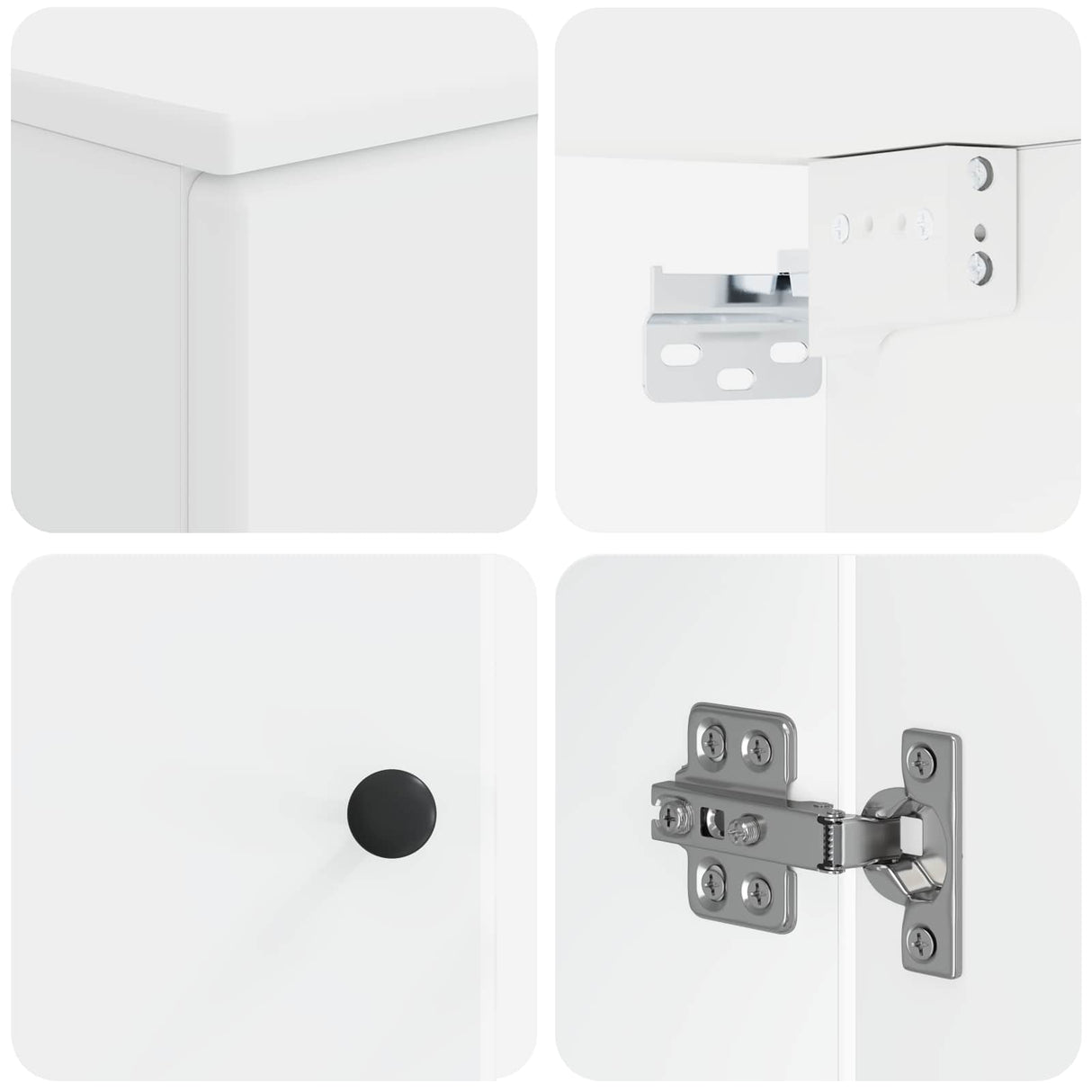 4 Piece Bathroom Cabinet Set BREDA White Engineered Wood