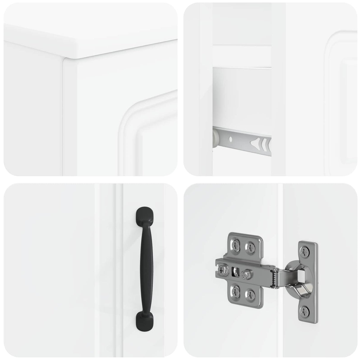 4 Piece Bathroom Cabinet Set UTRECHT White Engineered Wood