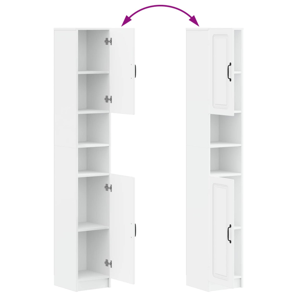 4 Piece Bathroom Cabinet Set UTRECHT White Engineered Wood