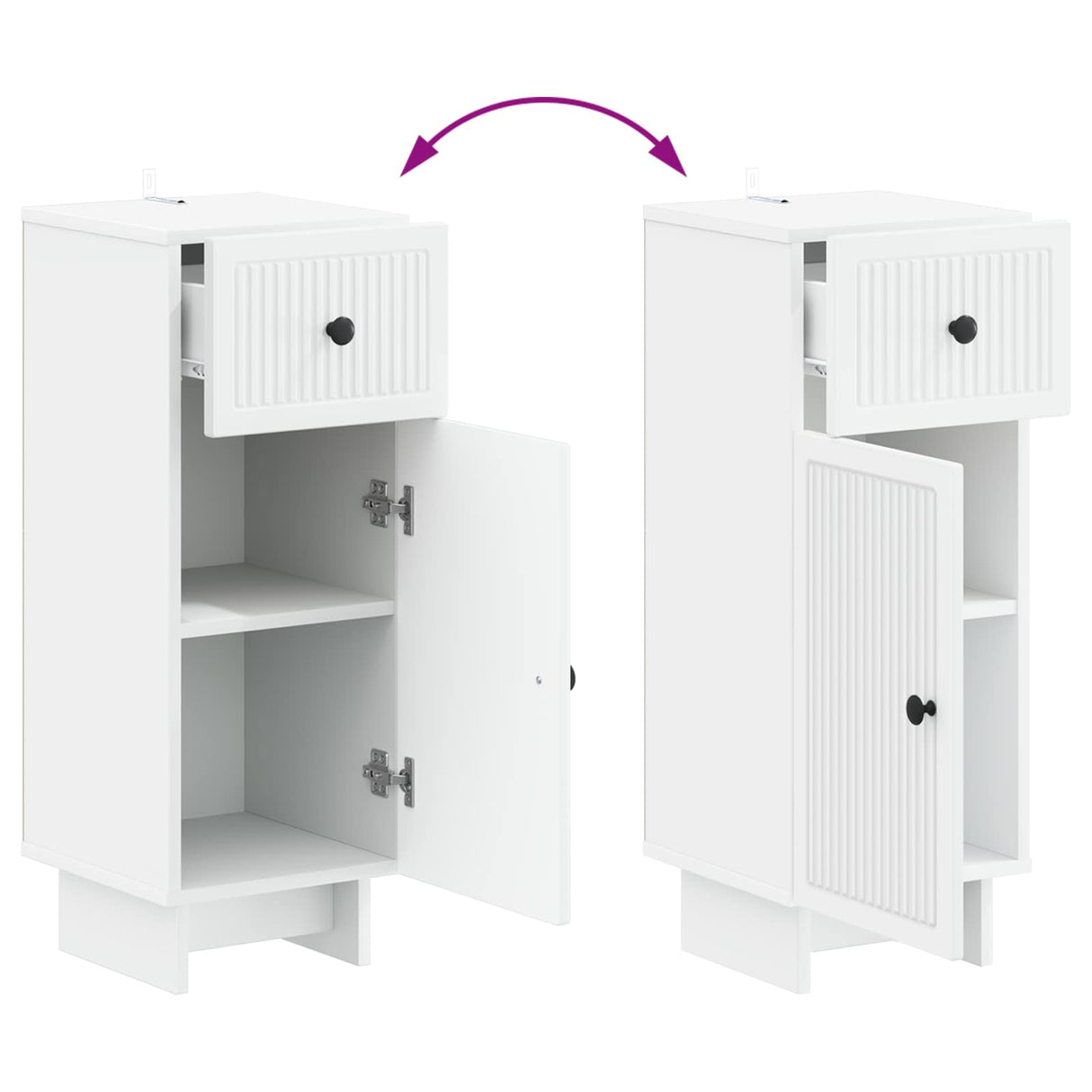 3 Piece Bathroom Cabinet Set EDE White Engineered Wood