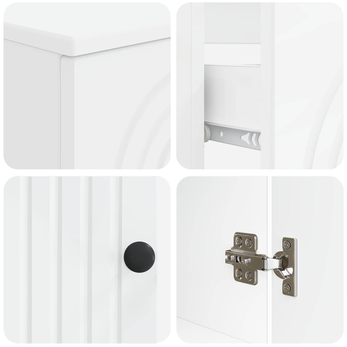 3 Piece Bathroom Cabinet Set ALKMAAR White Engineered Wood