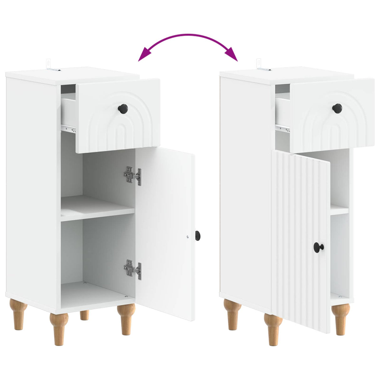 3 Piece Bathroom Cabinet Set ALKMAAR White Engineered Wood