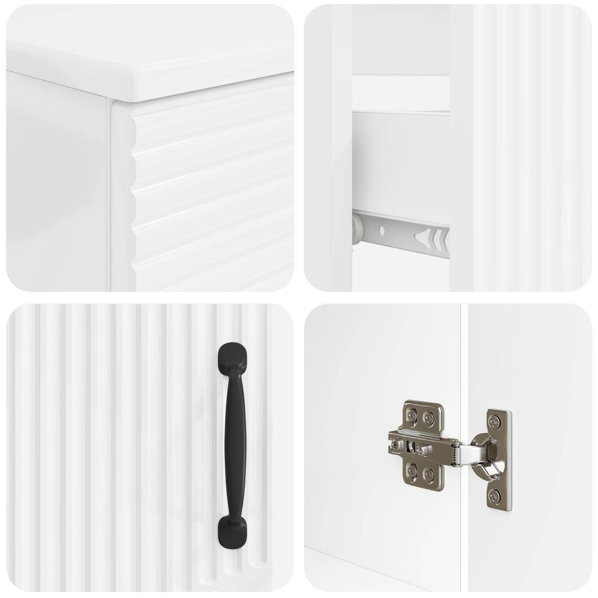 3 Piece Bathroom Cabinet Set HAARLEM White Engineered Wood