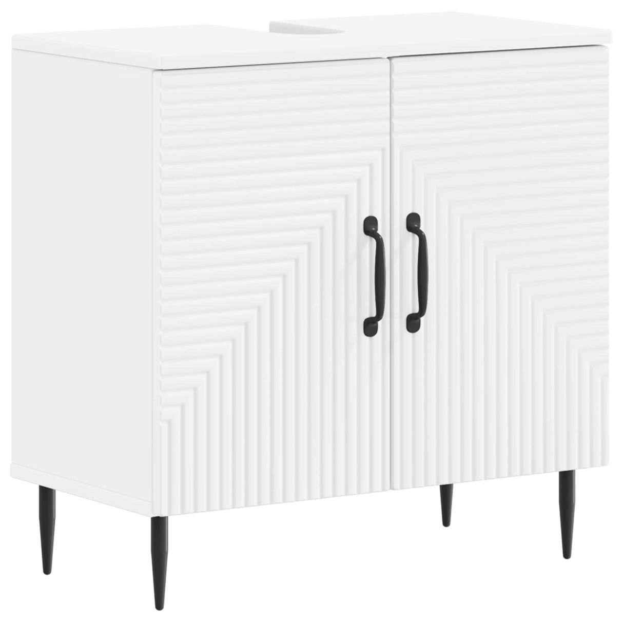 3 Piece Bathroom Cabinet Set HAARLEM White Engineered Wood