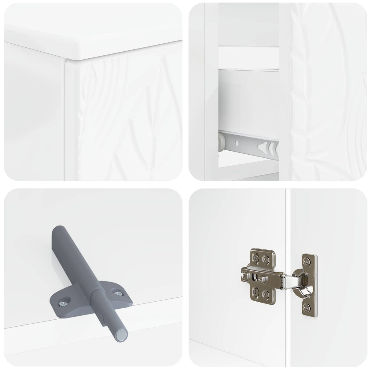 3 Piece Bathroom Cabinet Set DELFT White Engineered Wood