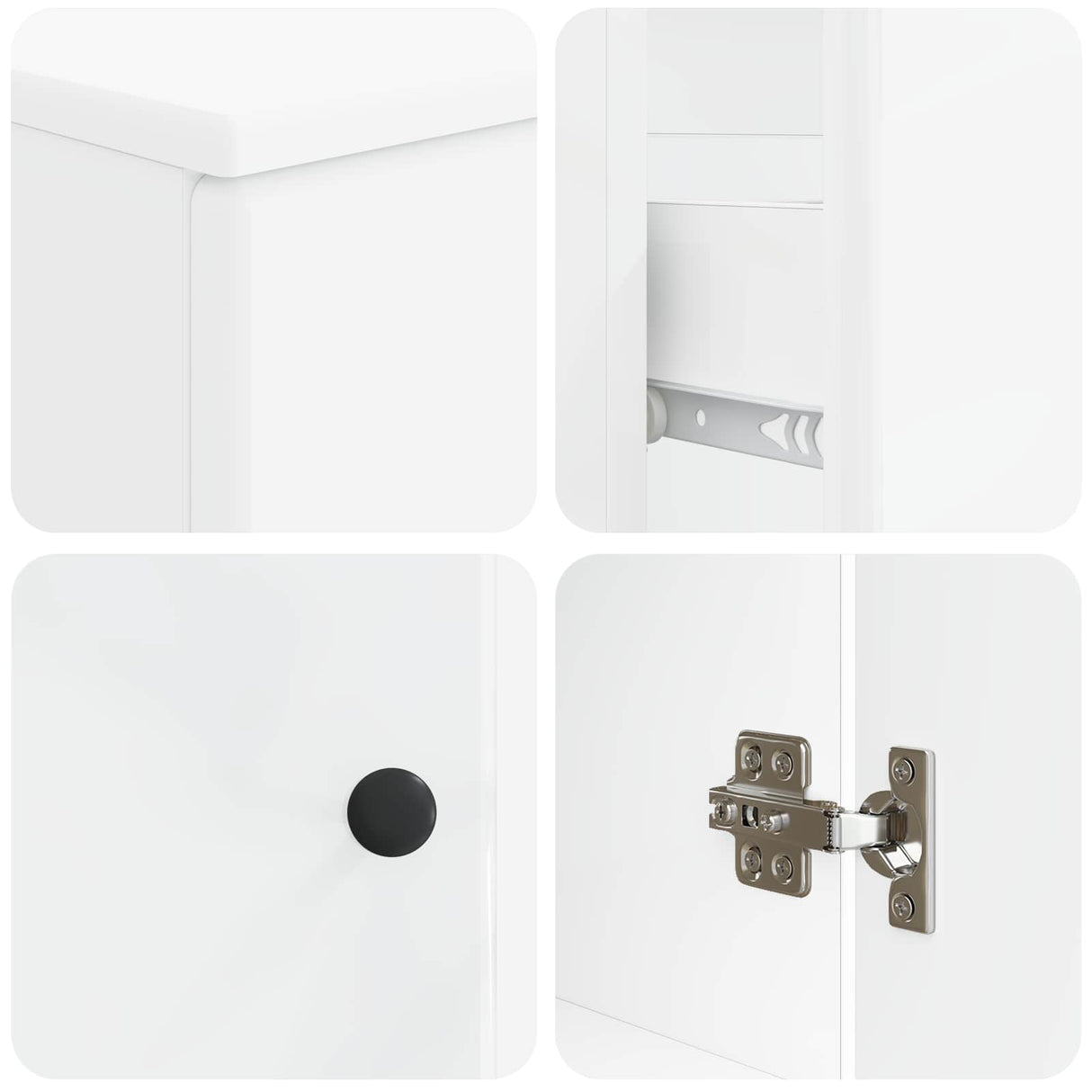 3 Piece Bathroom Cabinet Set BREDA White Engineered Wood