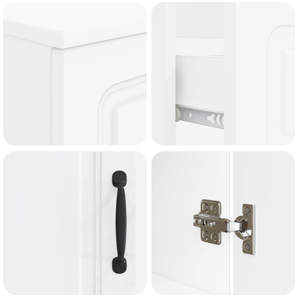 3 Piece Bathroom Cabinet Set UTRECHT White Engineered Wood