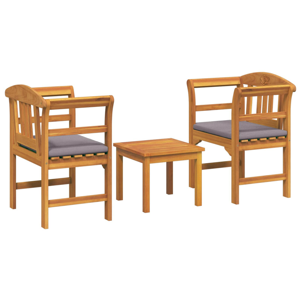 Garden Rose Lounge Set with Cushion 3 pcs Solid Acacia Wood