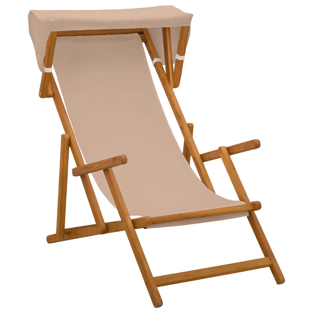 Deck Chair 4 pcs 3 Position Solid Eucalyptus Wood Taupe